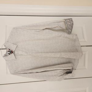 Robert Graham white and gray dress shirt w/ flip-up cuffs - XL *free shipping*